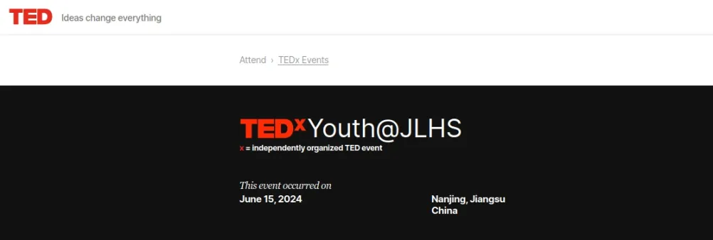 我参加了在学校报告厅举行的TEDxYouth@JLHS 2024活动。
