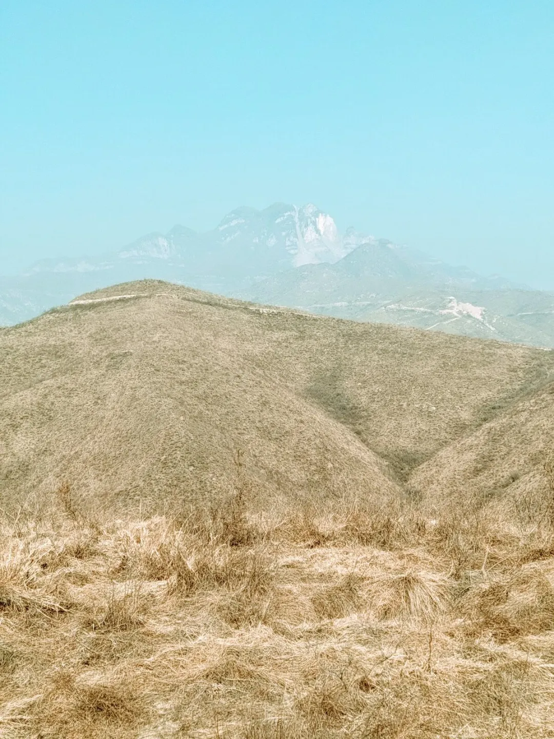 登上山拍的,天气不好